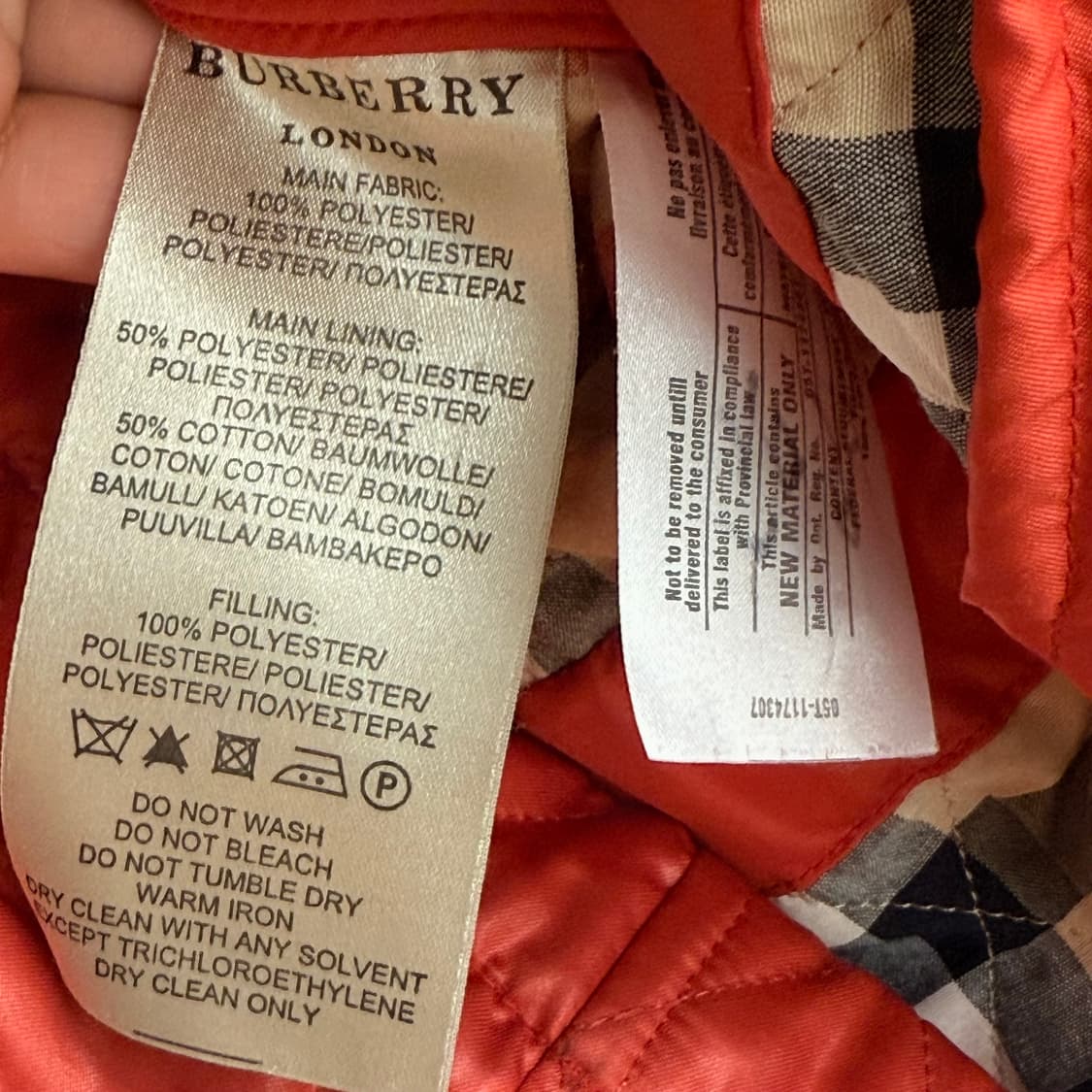 버버리 레드 컬러 퀄팅 자켓 M 상품이미지5