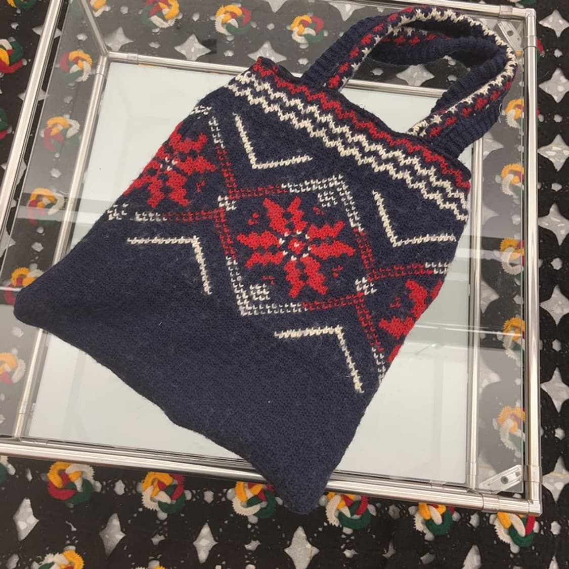 지프 빈티지 폭닥 노르딕 코위찬 니트 뜨개 토트백 C07917 상품이미지4