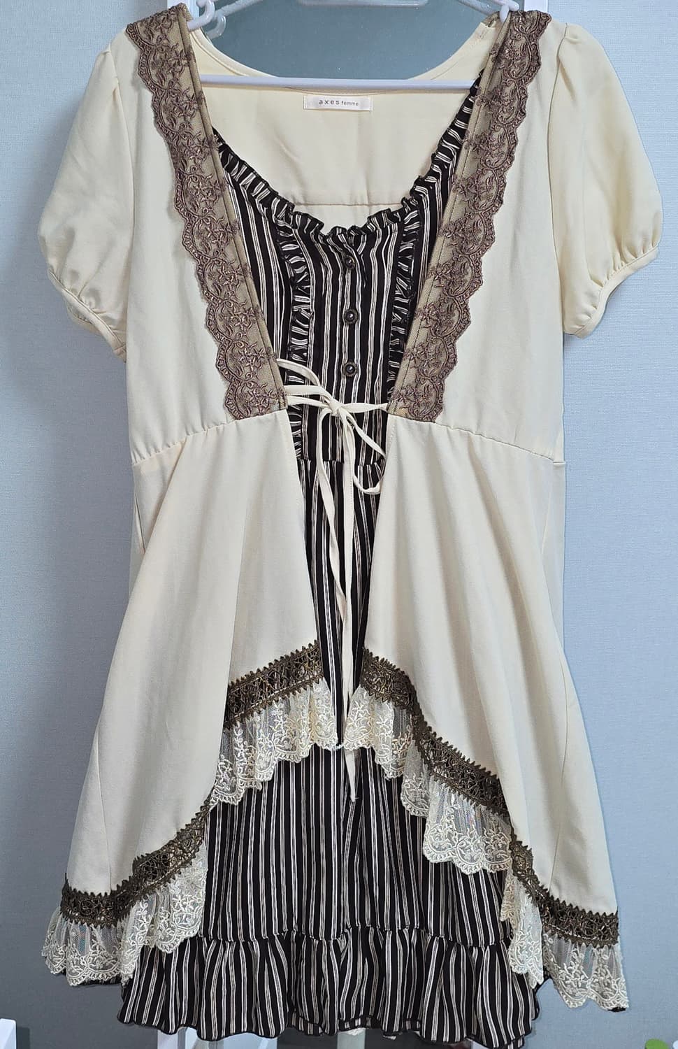 엑시즈팜 초코 레이스 원피스 상품이미지1