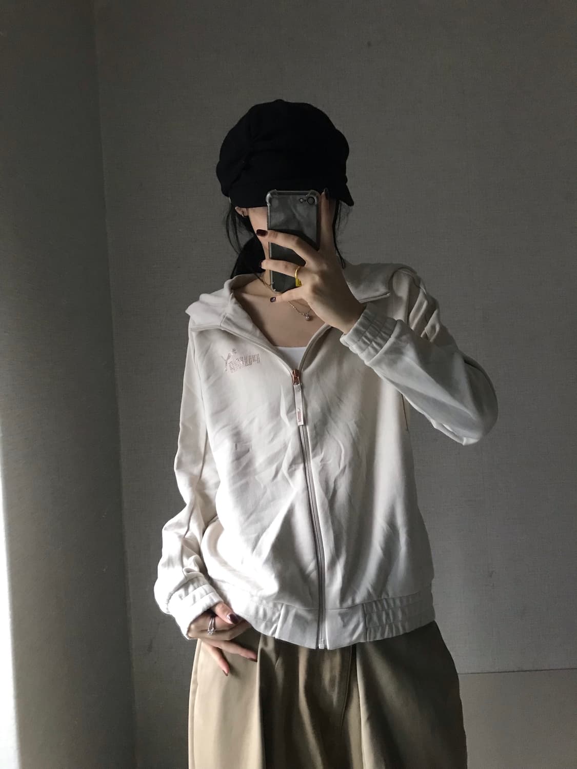 퓨마 아이보리 큐빅 후드집업 상품이미지3