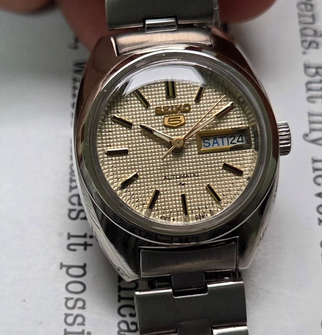 빈티지 세이코 터틀형 골드 와플판 오토매틱 여성용 브레이슬릿 ver. 상품이미지9