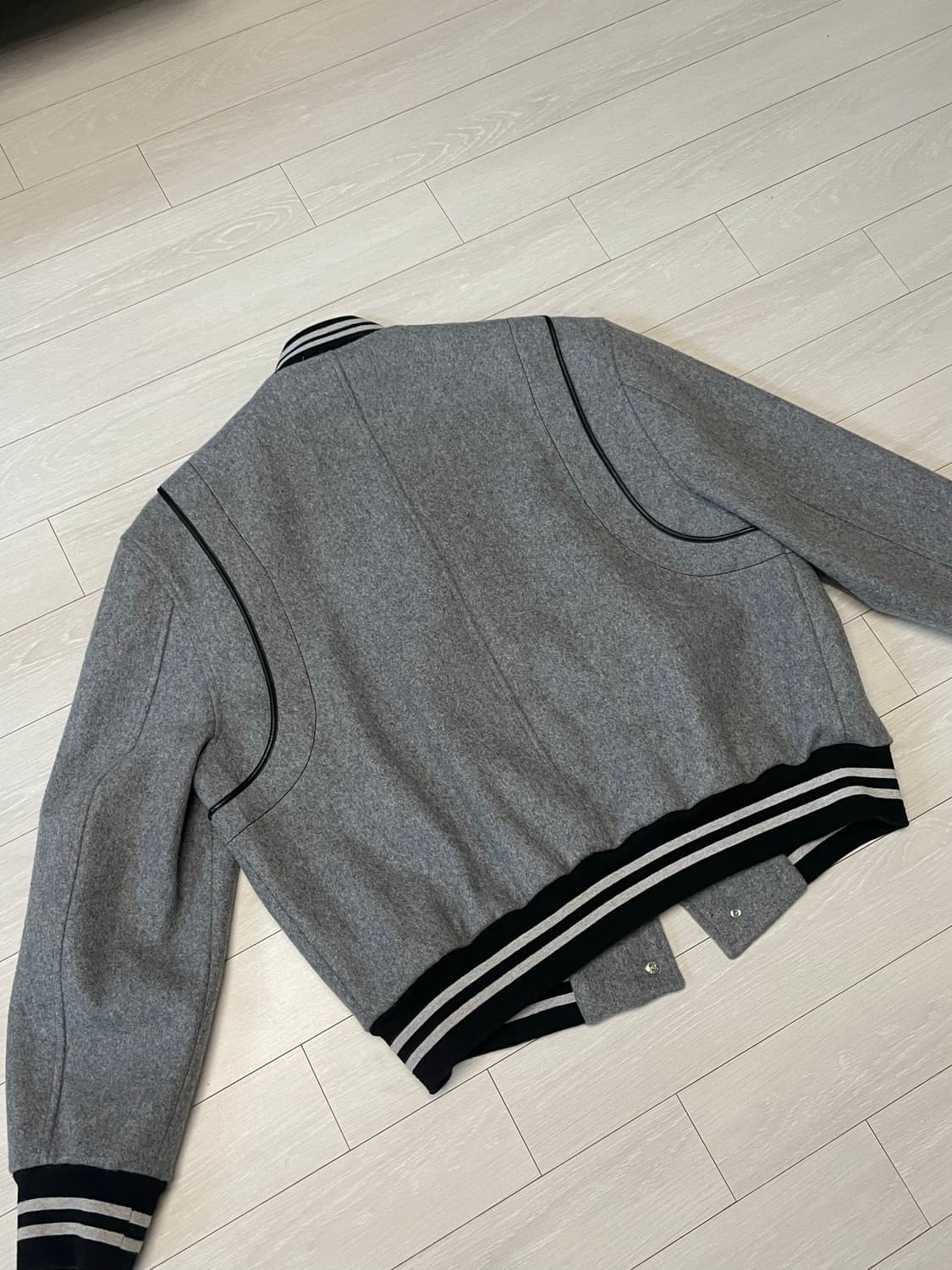 layered baseball jumper grey 스타디움 점퍼 그레이 상품이미지5