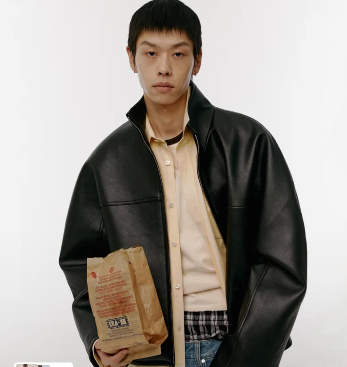 ERA 이알에이 오버사이즈 레더 자켓 os 상품이미지1