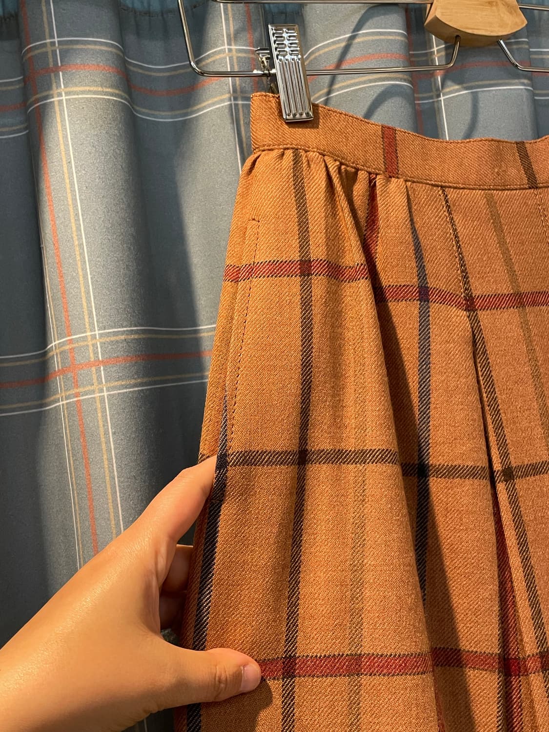 일본빈티지 체크주름스커트 상품이미지5