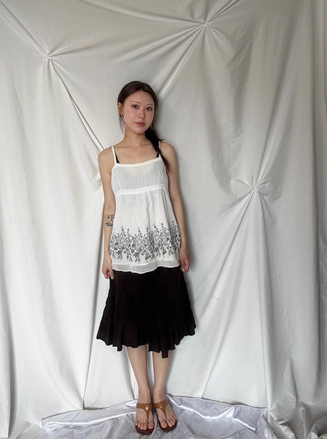 브라운 스커트 상품이미지1