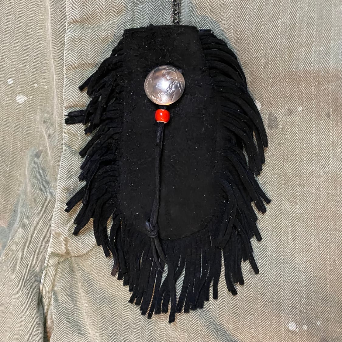 사슴가죽 스웨이드 프린지 키링 파우치 상품이미지6