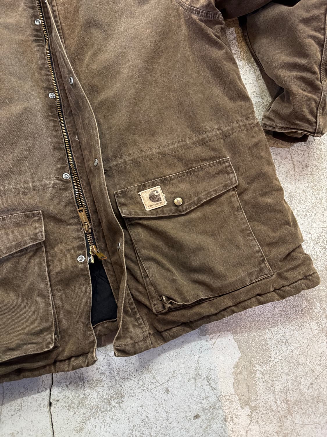 90s 칼하트 퀄티드 덕 캔버스 초어자켓 made in usa 상품이미지4