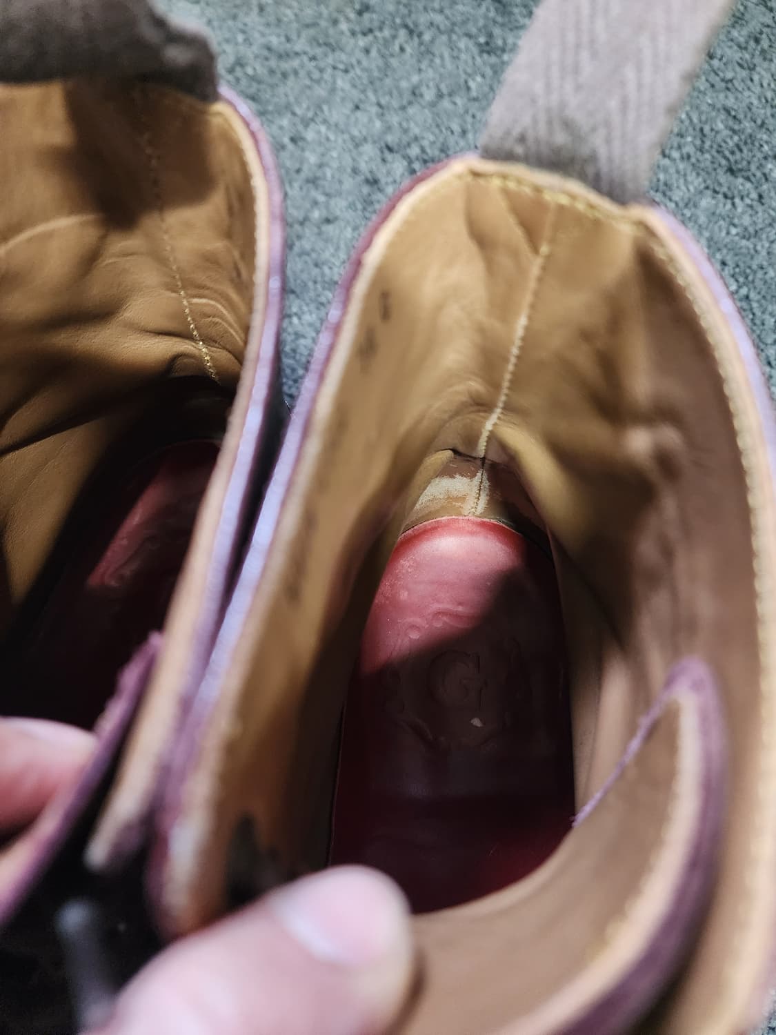 그렌슨 윙팁 브라운색 가죽 부츠 상품이미지5