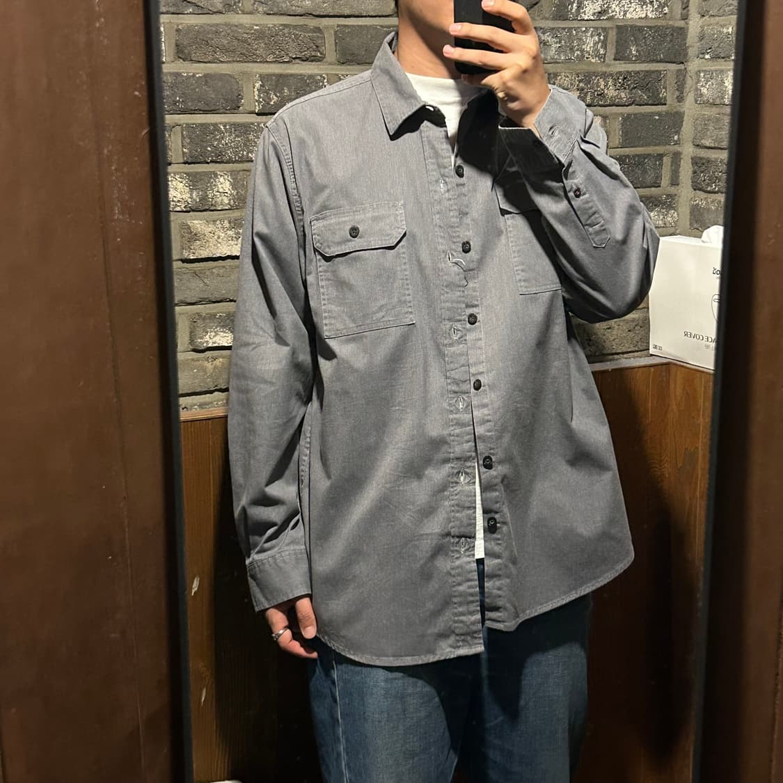 L) Wrangler 랭글러 투포켓 워크웨어 코튼 셔츠 W42 상품이미지8