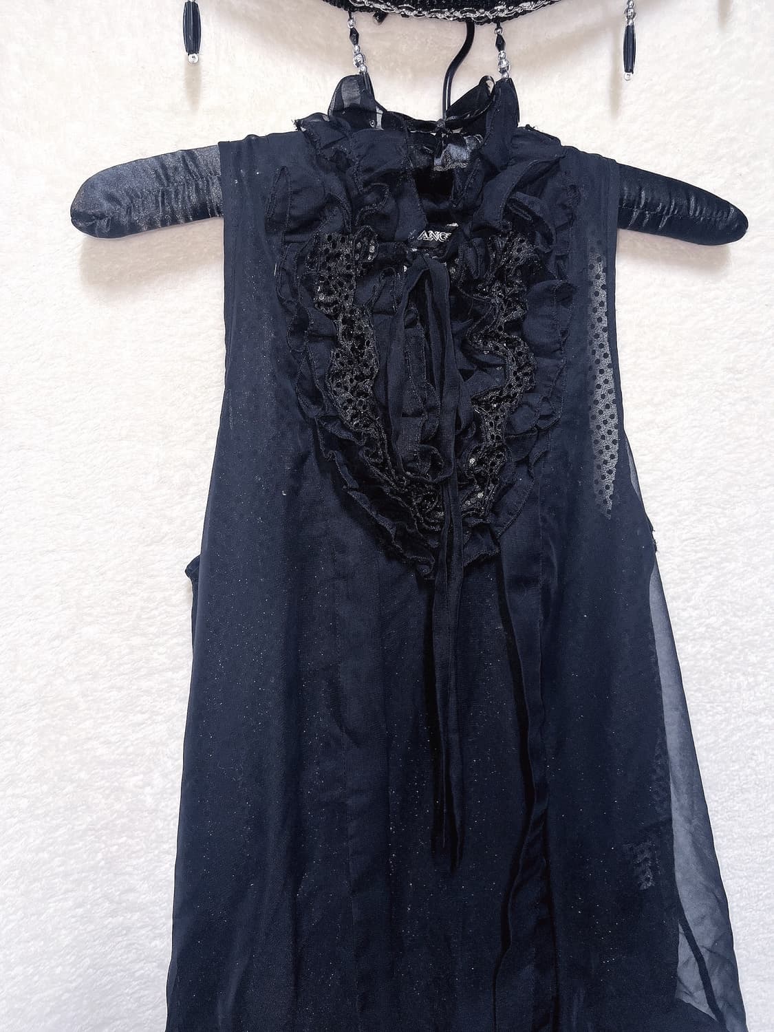 로맨틱고딕 고스로리 펑크 갸루 도트 프릴 쉬폰 캉캉원피스 공겜 핀터 히메 상품이미지10