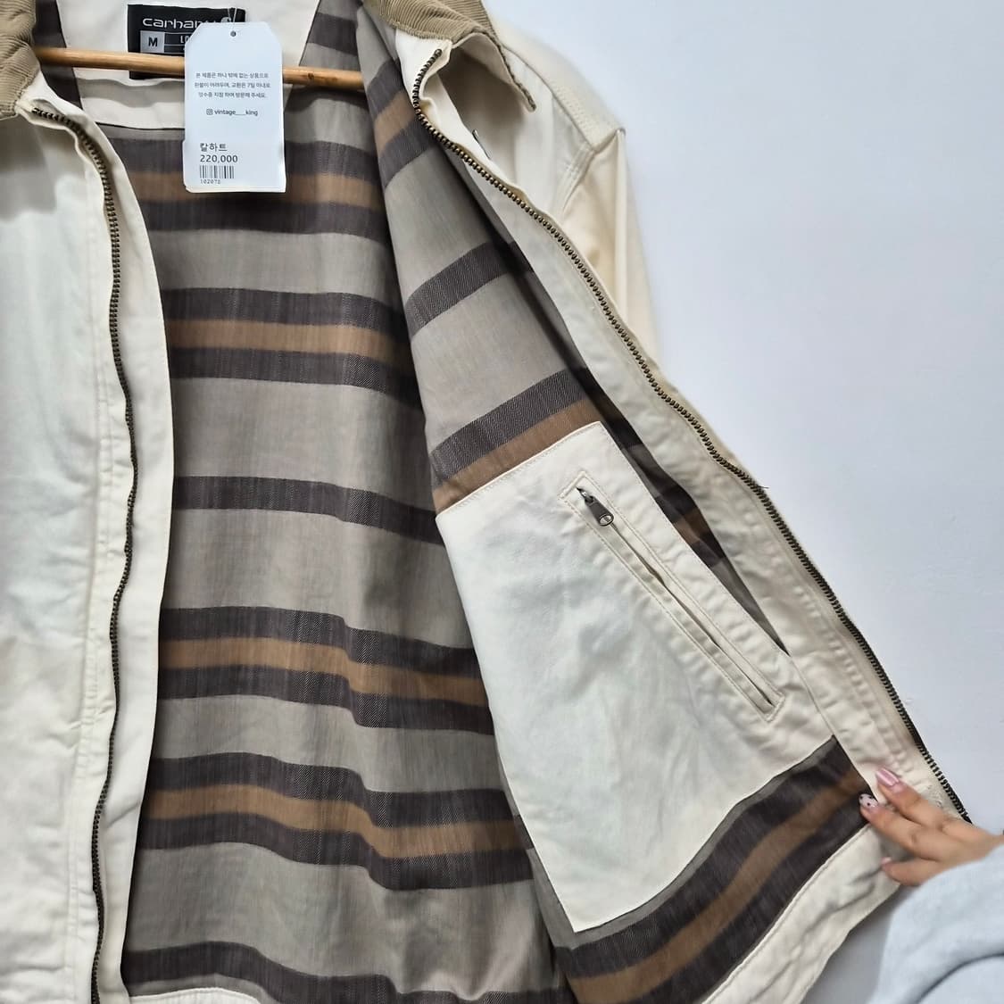 칼하트 아이보리 디트로이트 자켓 여성M 상품이미지4