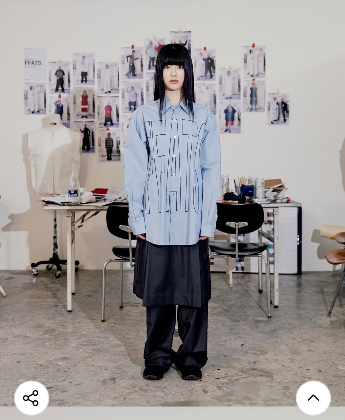 나이스고스트클럽 FFATS 플리츠레이어드스커트팬츠 차콜 m 상품이미지2