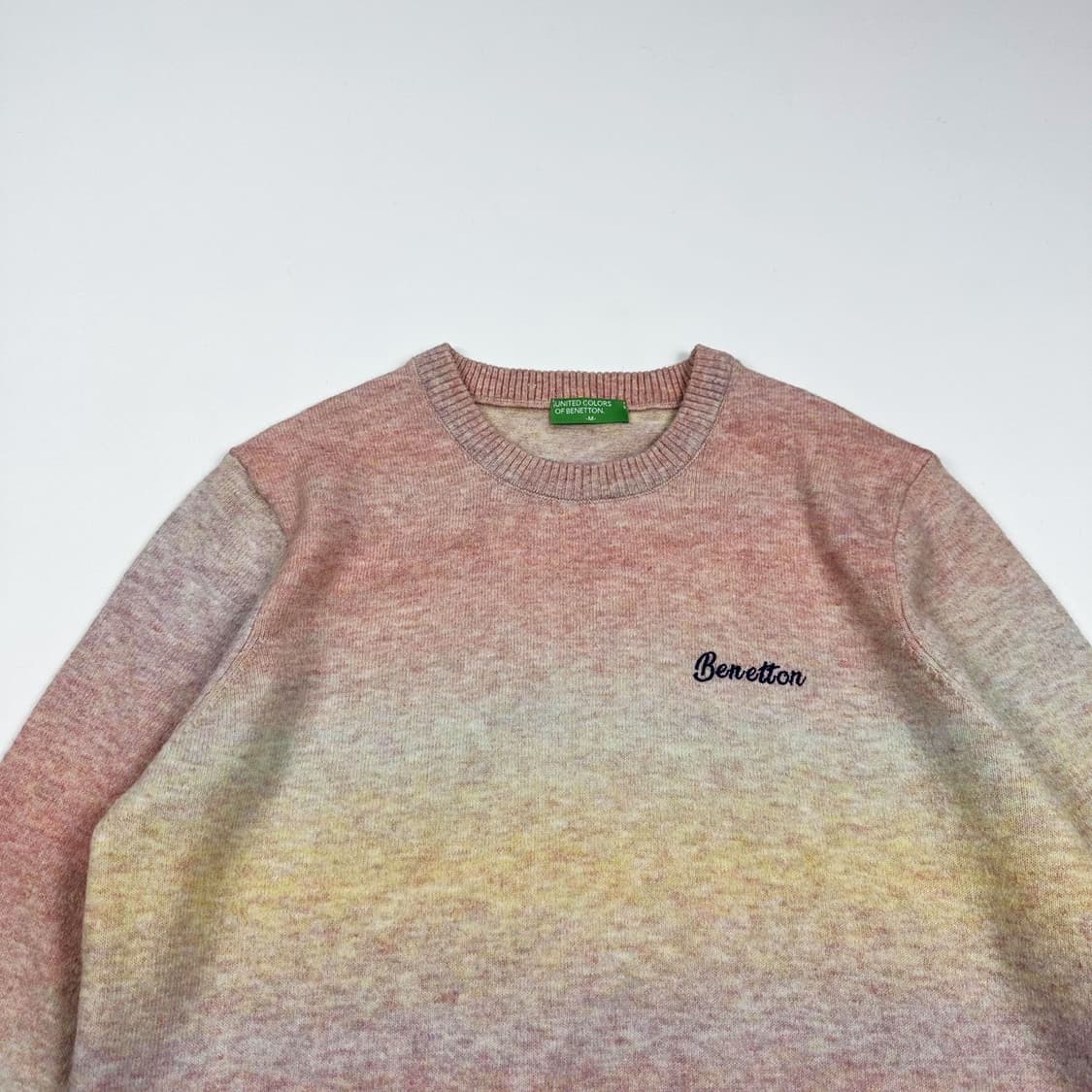 베네통 레트로 파스텔 배색 울 니트 (M 여성추천) 상품이미지1
