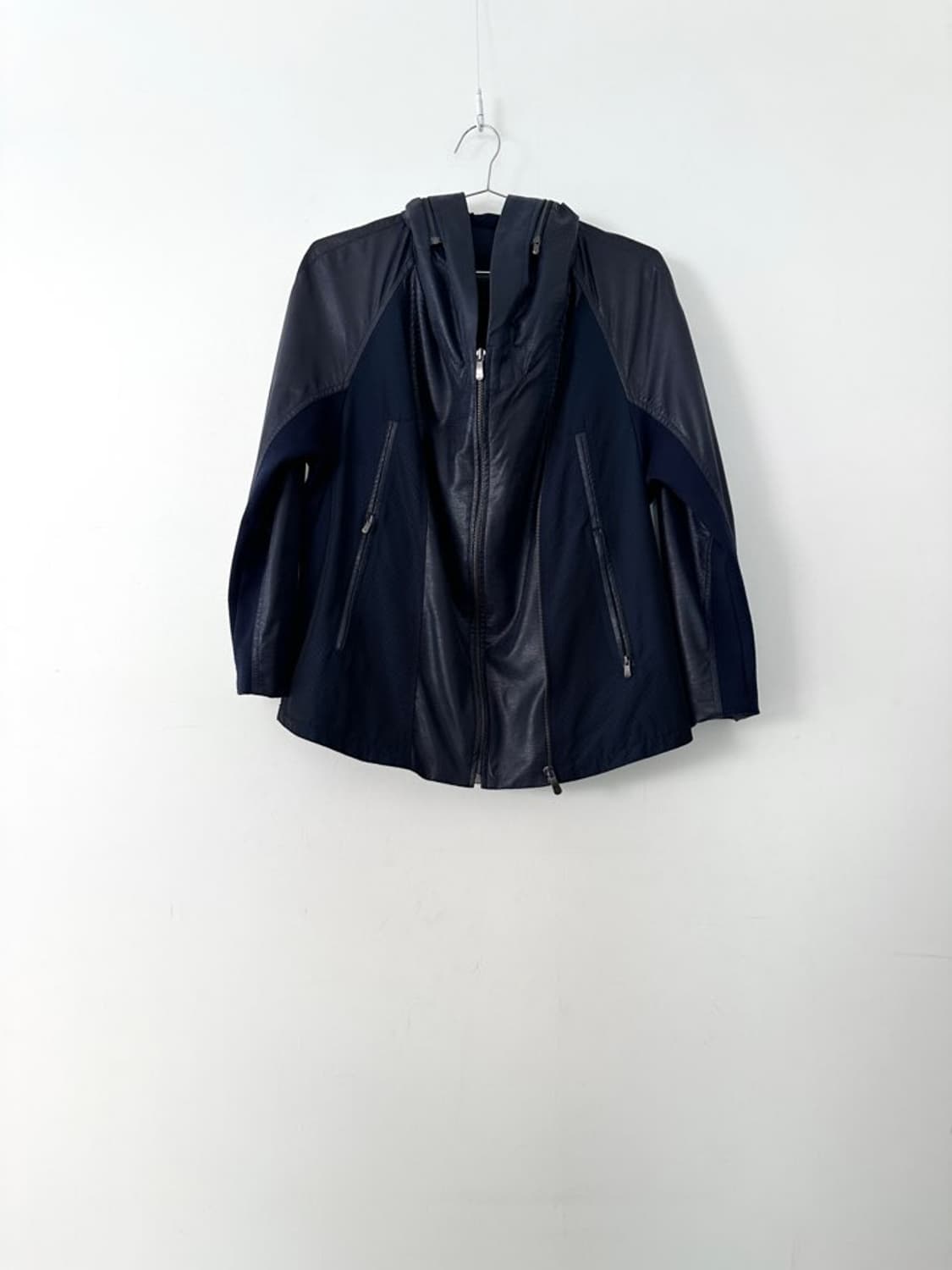 CROCODILE crack leather mix jacket  상품이미지1