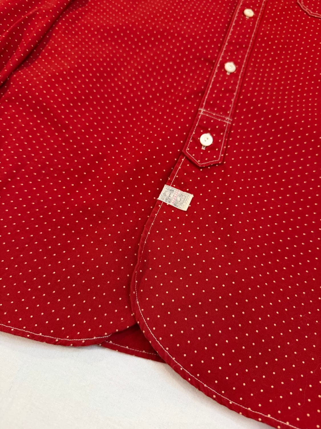 RRL 더블알엘 폴카닷 도트 워크셔츠 레드 상품이미지2