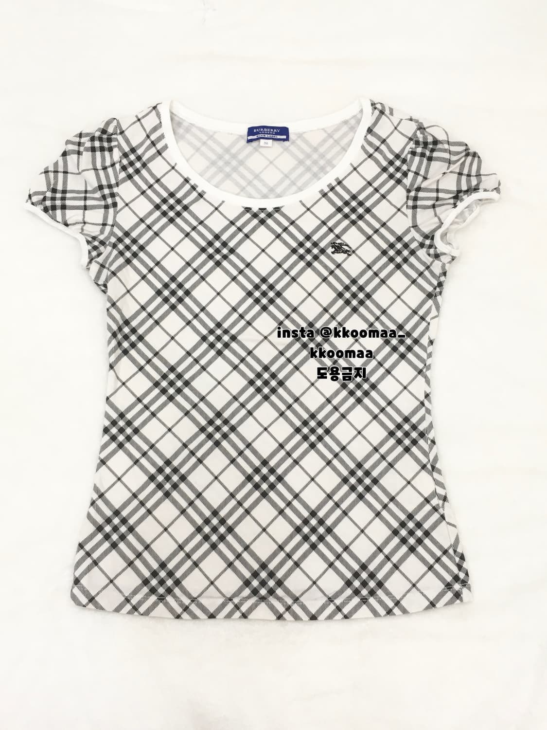 버버리 블루라벨 노바체크 반팔 퍼프티 티셔츠 히메갸루깔 상품이미지1
