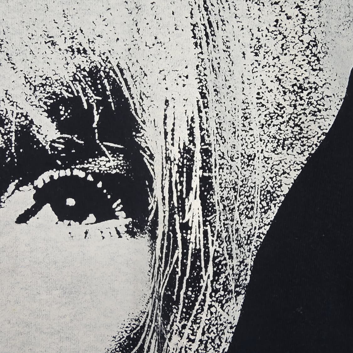 Y2K 얼굴 프린팅 반팔 티셔츠 블랙/화이트 상품이미지3