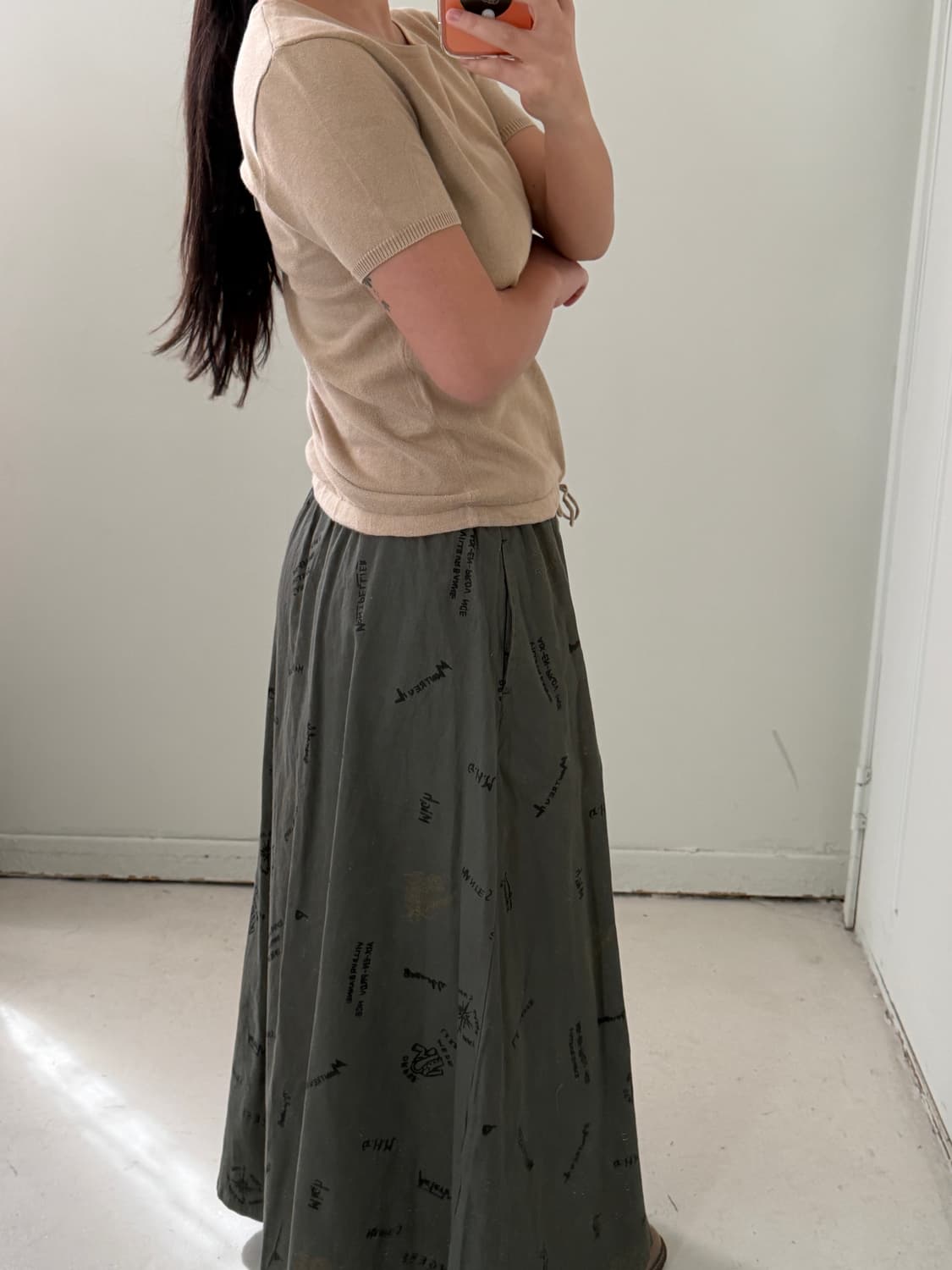 일본빈티지 폴로 베이지 반팔 니트 상품이미지3