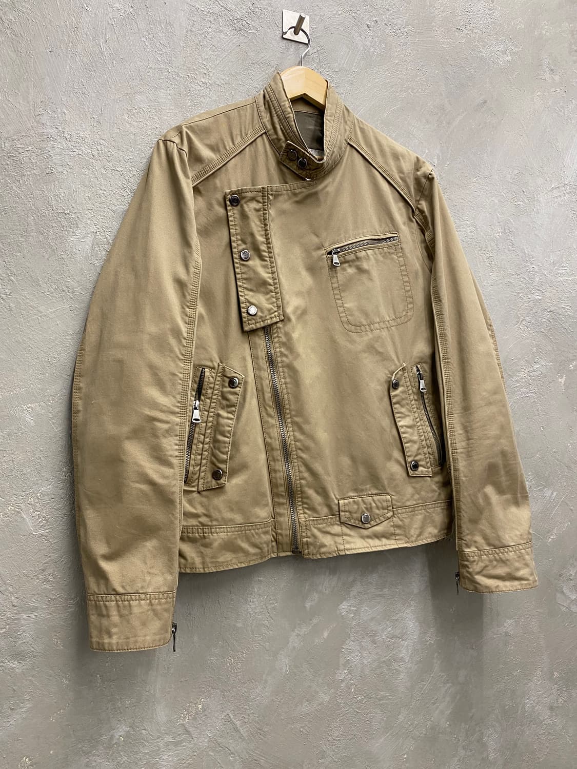 [L] Zara 자라 베이지 코튼 모터사이클 라이더 자켓 상품이미지3
