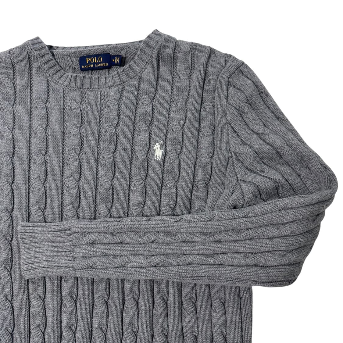 여성 신형 폴로 랄프로렌 꽈배기 그레이 면니트 상품이미지2