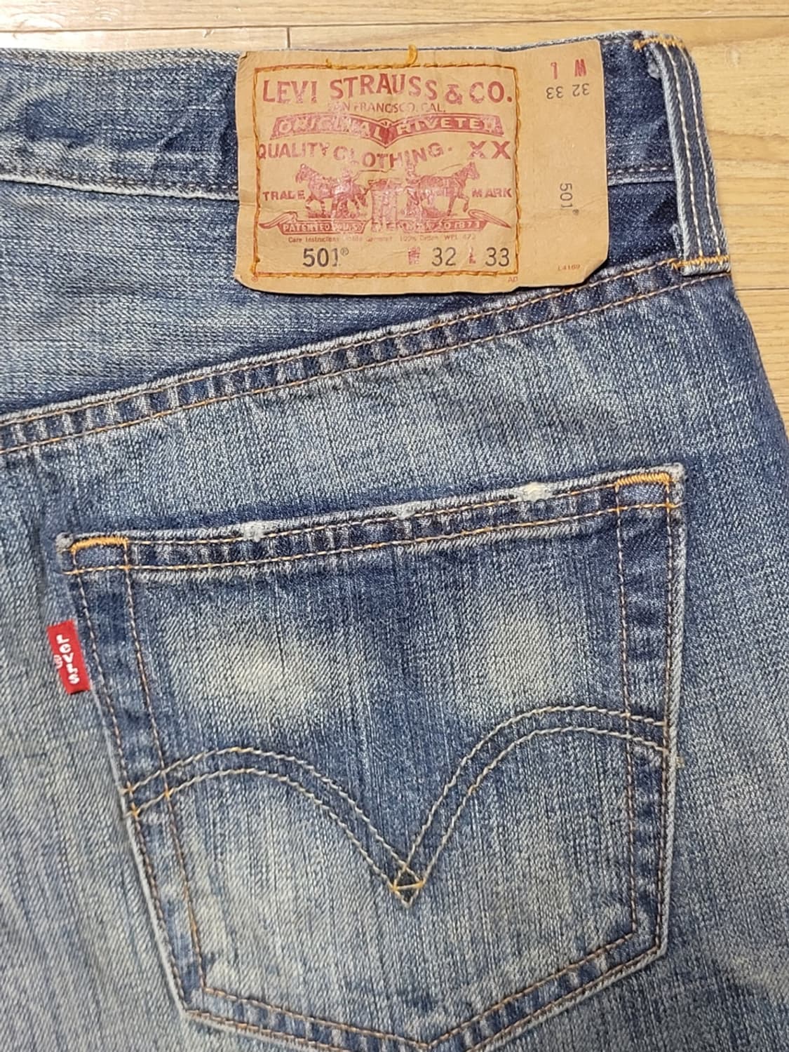 리바이스 501 워싱 일자청바지 상품이미지2