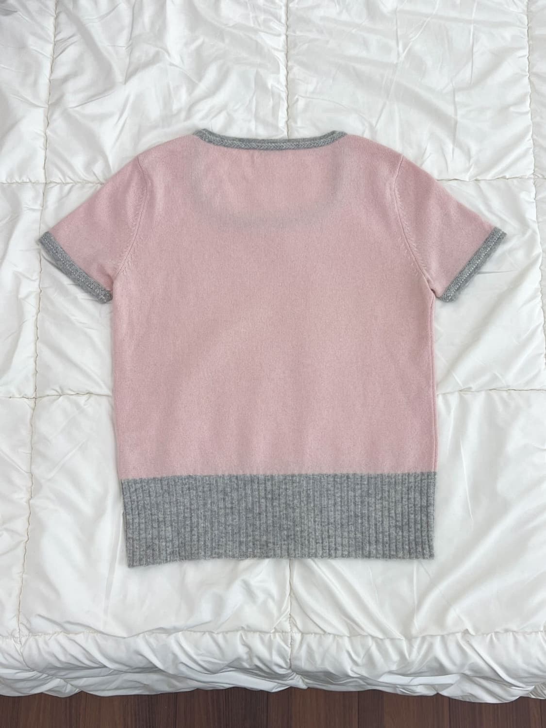 courreges / 꾸레쥬 핑크&그레이 울 캐시미어 니트   상품이미지5