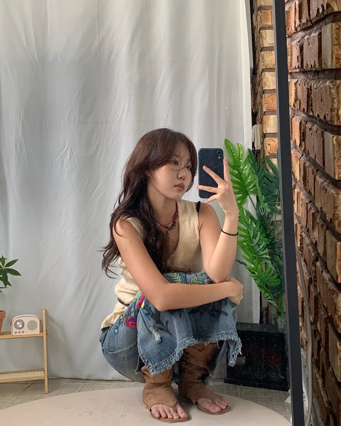 빈티지 자수청치마 코디세트 상품이미지3