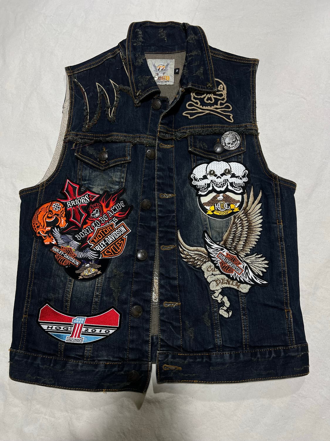 워싱할리패치 청조끼 M 상품이미지1