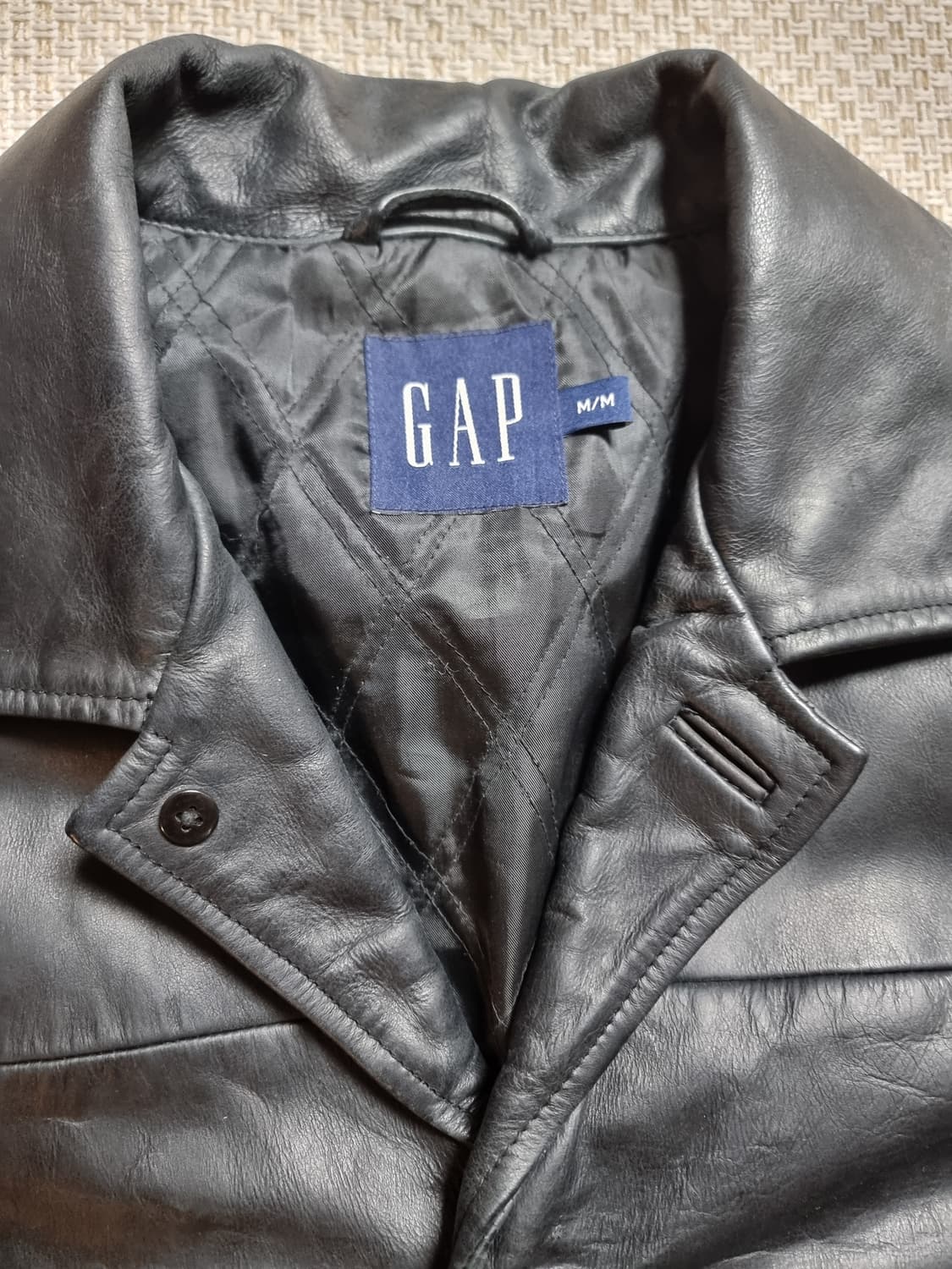 올드 갭 old gap 레더 카코트 블랙 M  상품이미지4