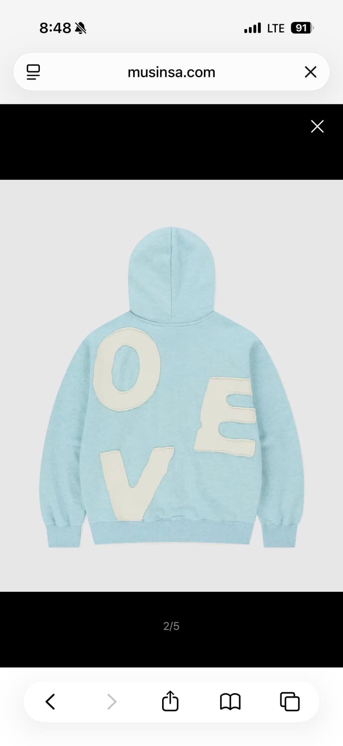 썬러브 후드Capital Zip Up Hoodie Heather Blue 상품이미지2