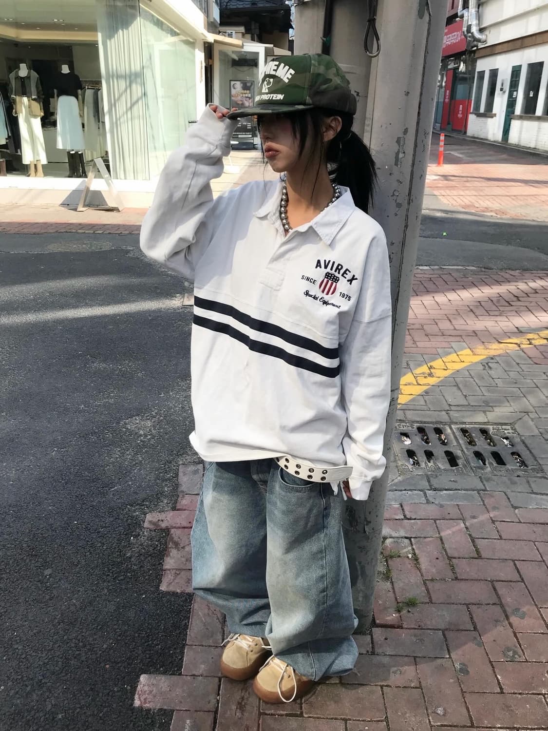 Avirex Embroidery Logo Patch PK L/S 상품이미지2