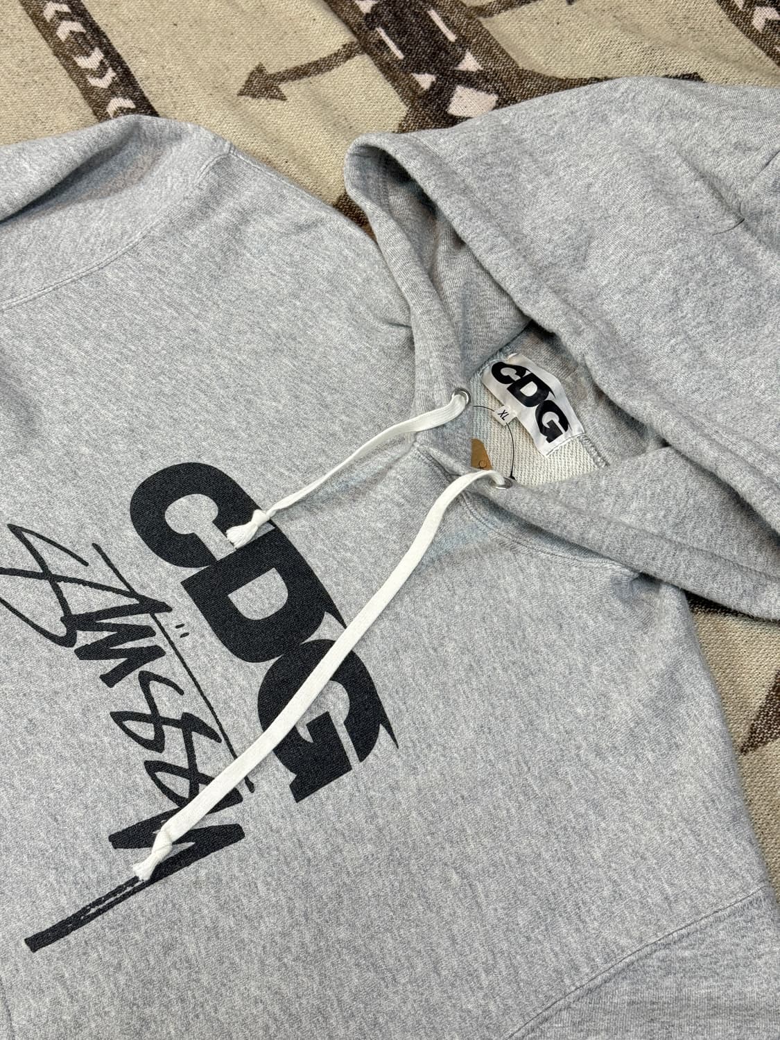 CDG x Stussy 콜라보 후드티 그레이  상품이미지5