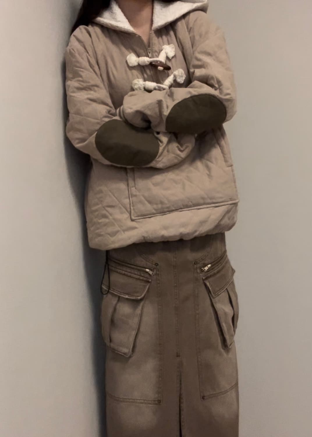 quilting duffle kangaroo anorak hood 상품이미지3