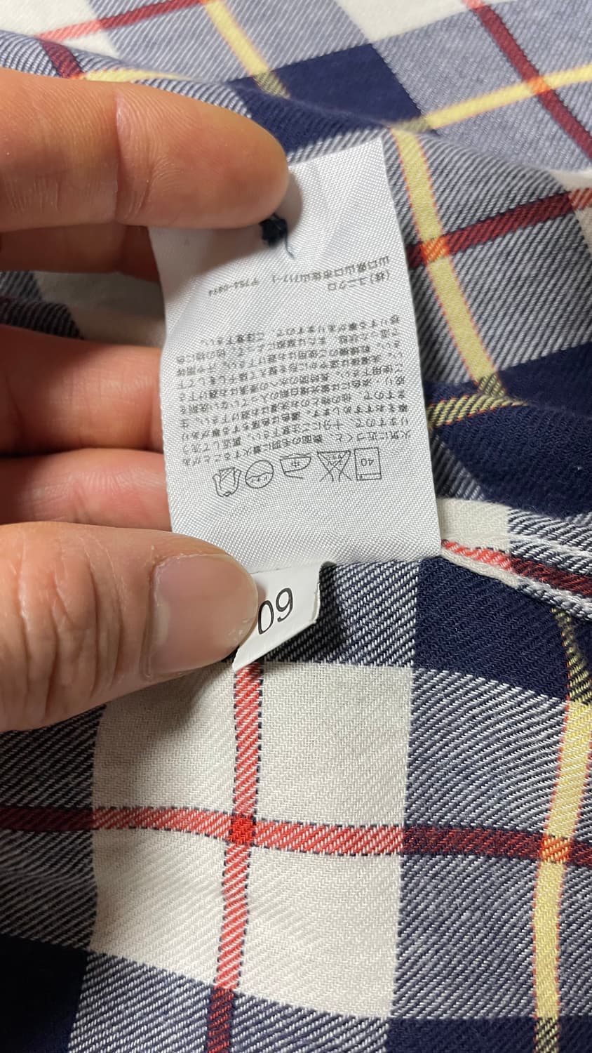 JPN 일본 빈티지 y2k 모리걸 유니클로 네이비 코튼 체크 셔츠 S 상품이미지10