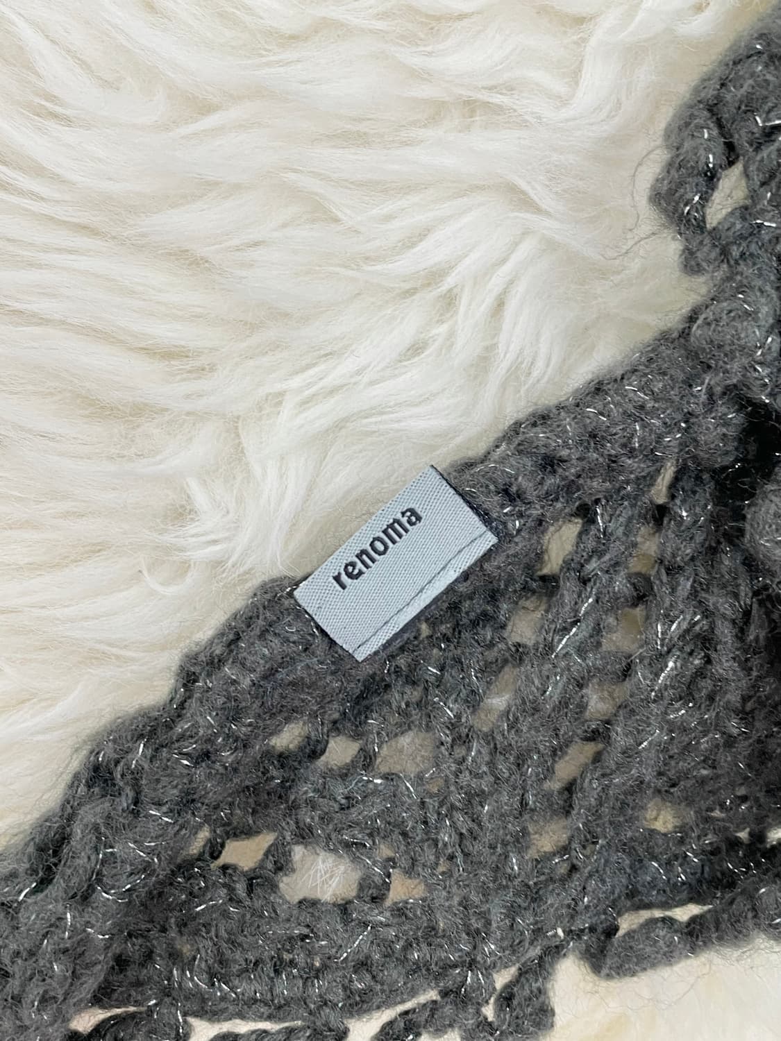 차콜 크로셰 짜임 머플러  상품이미지6