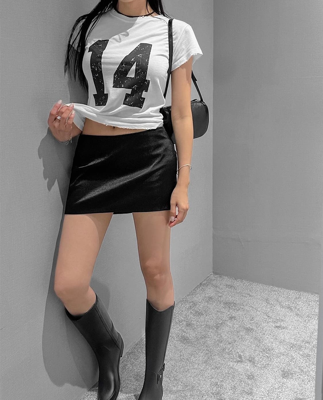 델라인 핀터레스트 감성 로우 웨이스트 고퀄 새틴 스커트 S 새상품 상품이미지10