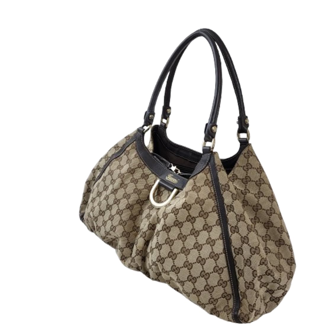 정품 구찌 189835 GG로고 자가드 캔버스 D링 호보 숄더백 상품이미지4