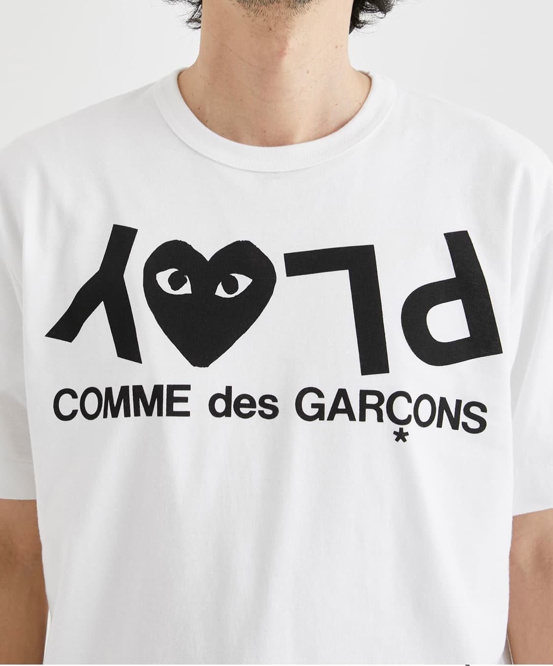 꼼데가르송 플레이 남성 리버스 로고 화이트 티셔츠 상품이미지3