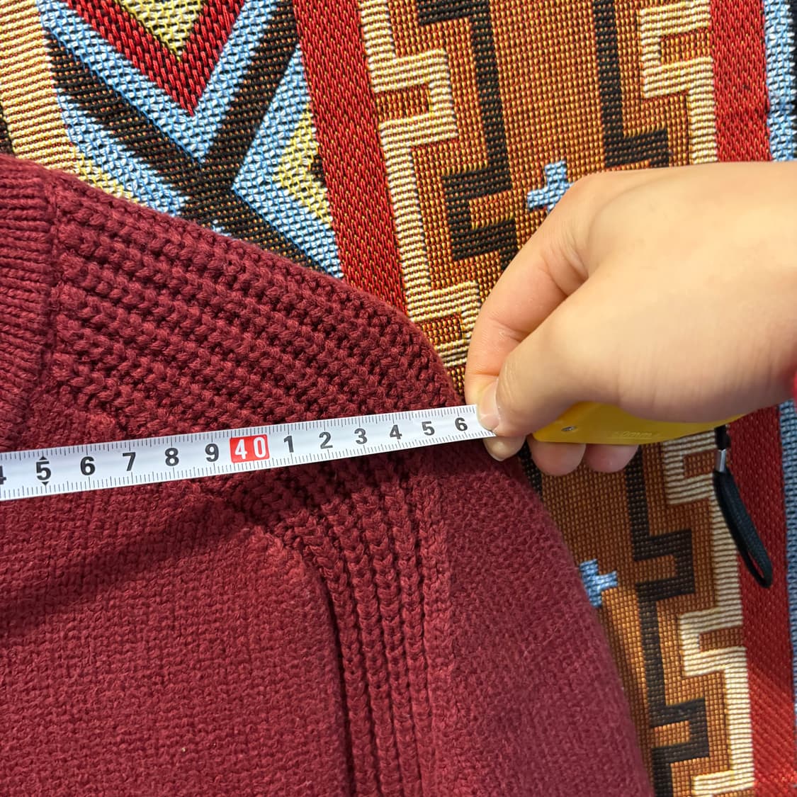 00‘s 스톤아일랜드 버건니 니트 포켓 집업 상품이미지8