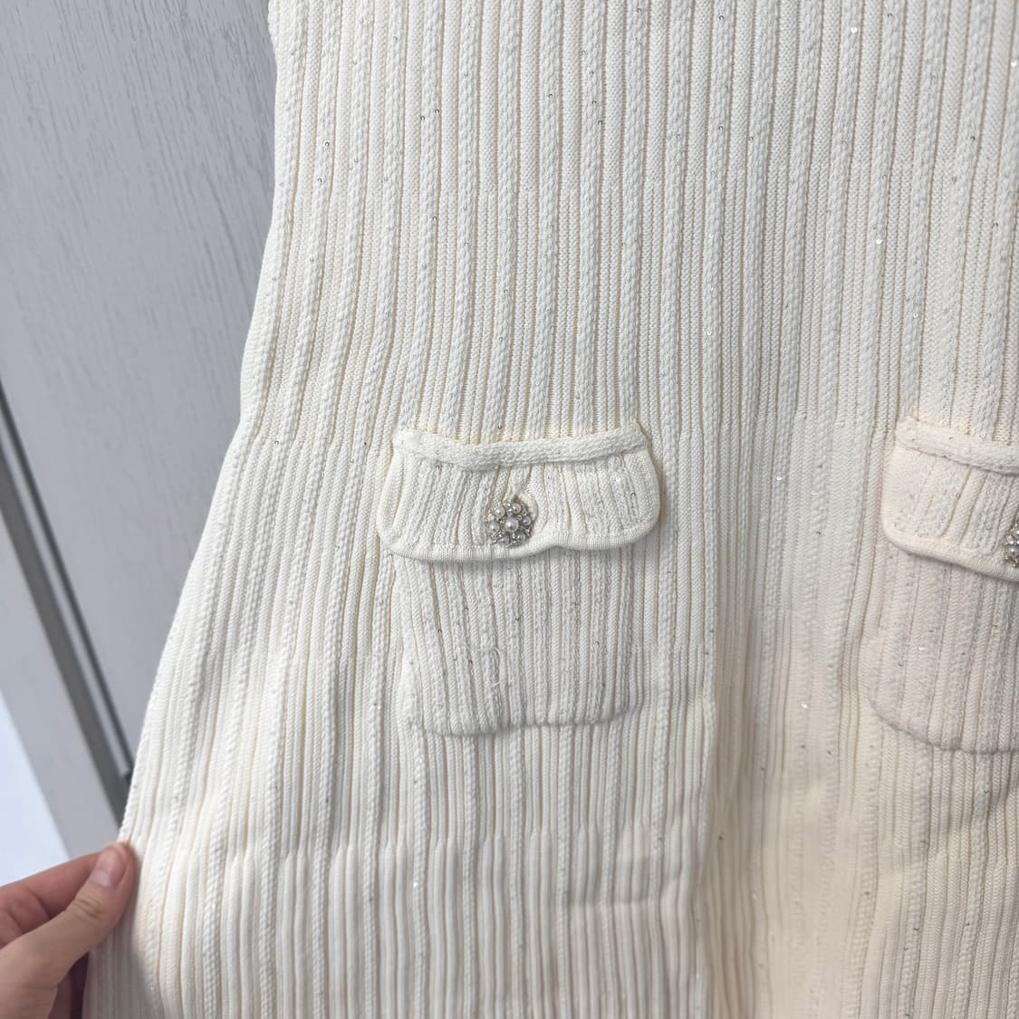 (s) 셀프포트레이트 아이보리 니트 원피스 상품이미지4