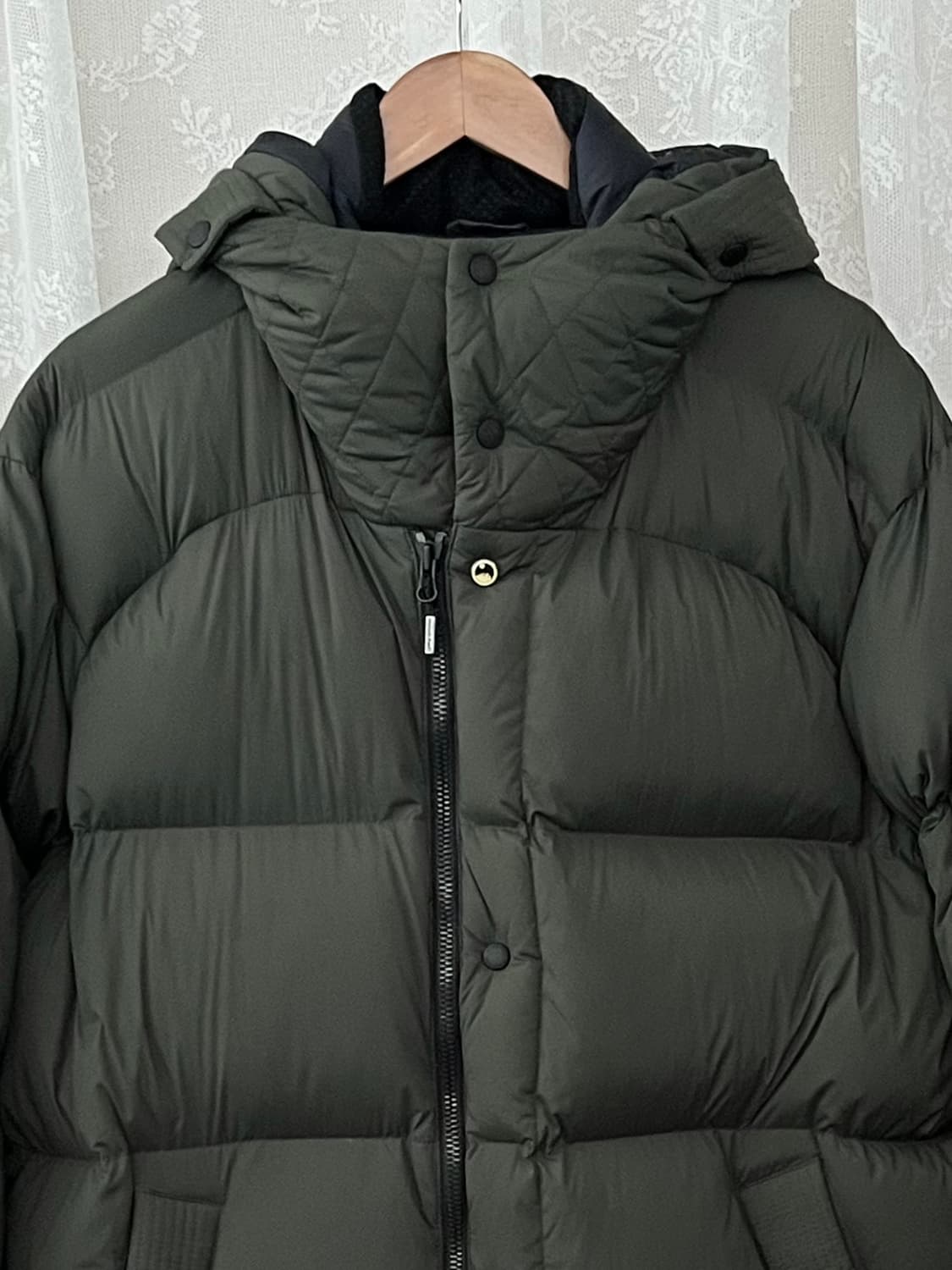 110) 몽벨 구스다운 롱패딩 카키 상품이미지4