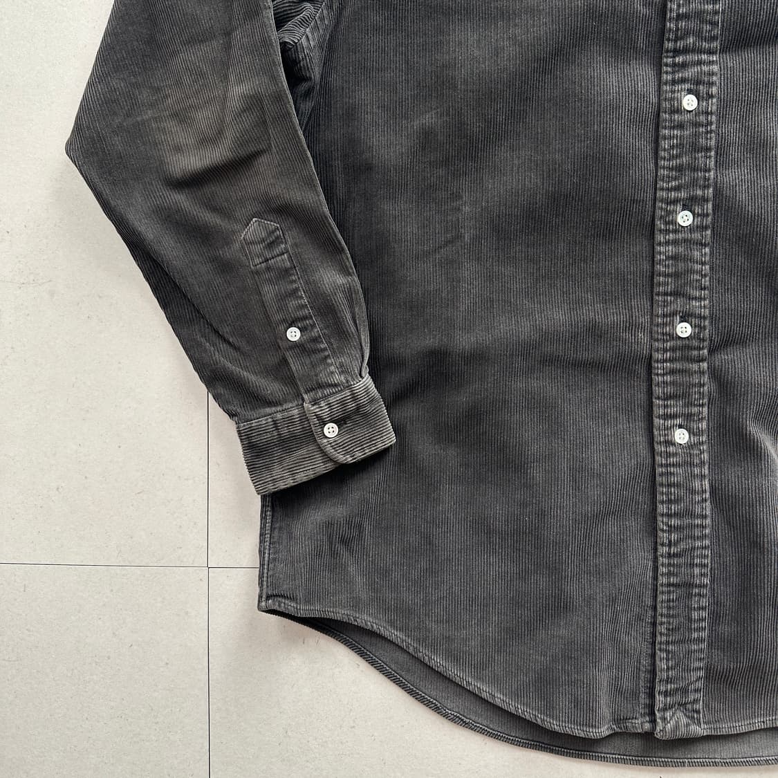 90s 두산 정품 폴로 랄프로렌 코듀로이 셔츠 챠콜 105 상품이미지3