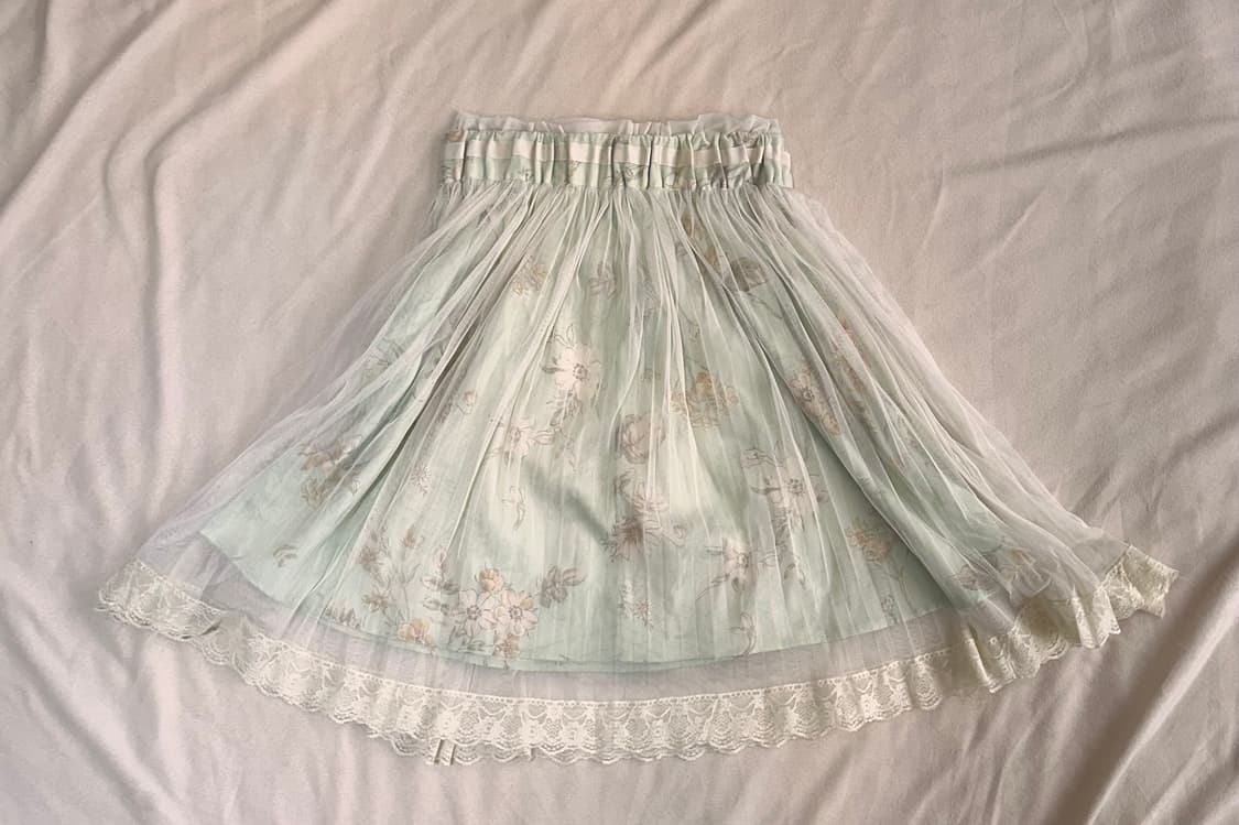민트 플라워 레이스 스커트 상품이미지5