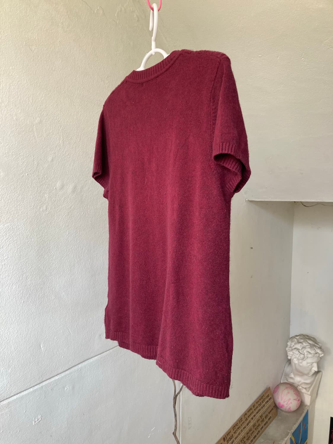 버건디 울 믹스 꽈배기 가디건 상품이미지7