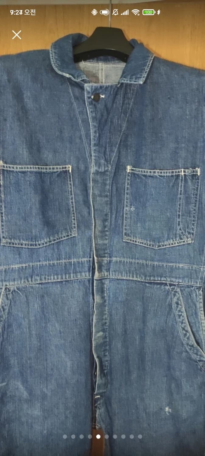 40s ww2 미군 13스타 버튼 데님 올인원 상품이미지5