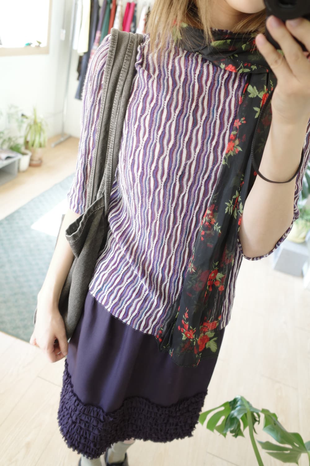 Pleats purple top 상품이미지2