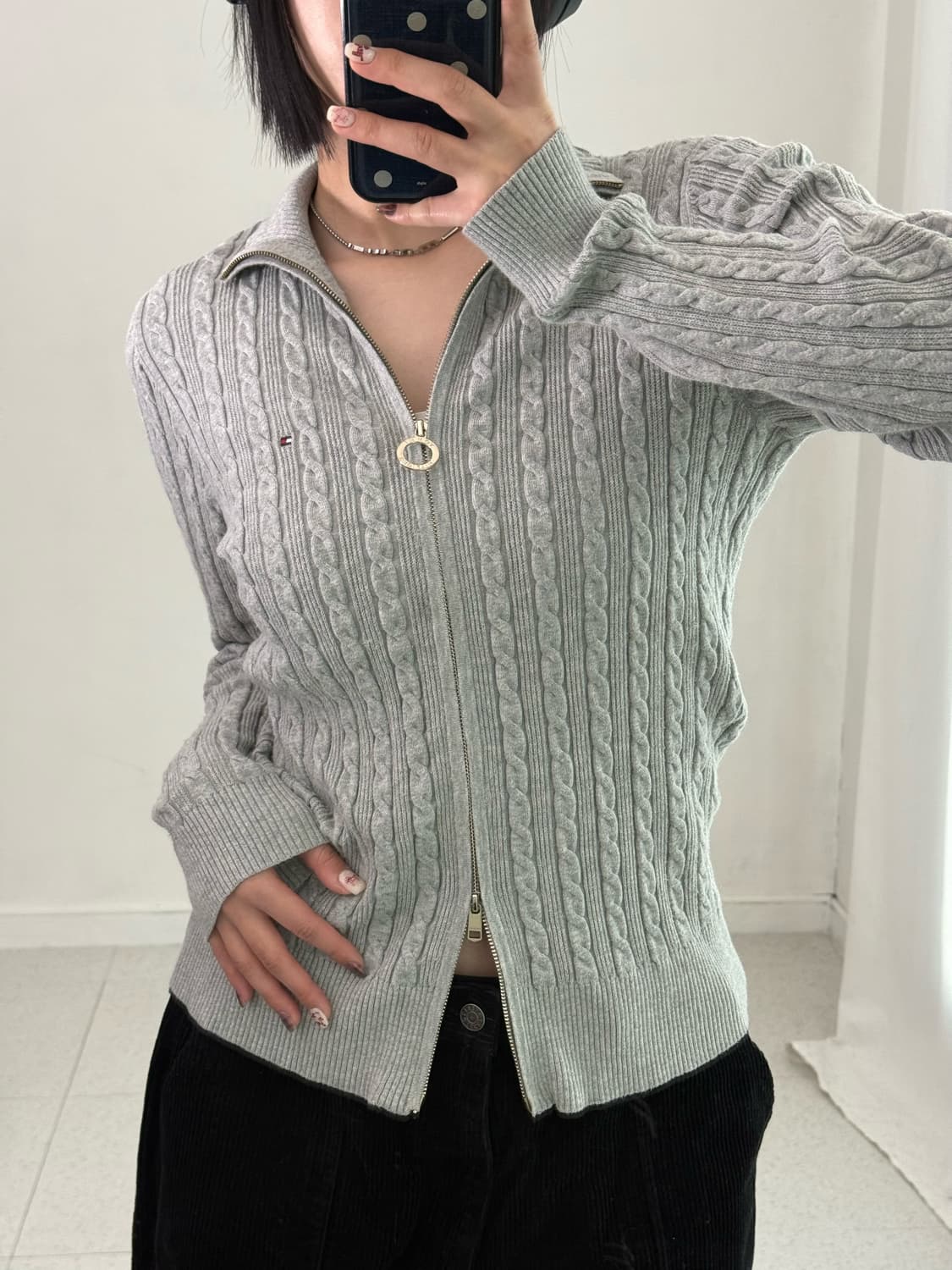 타미힐피거 슬림 니트집업 상품이미지4