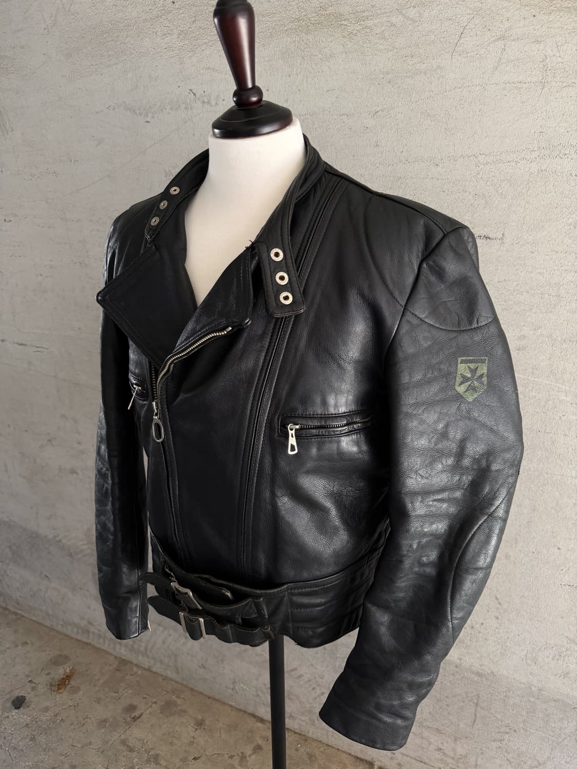 70s Harro Leather Motorcycle Jacket 상품이미지5