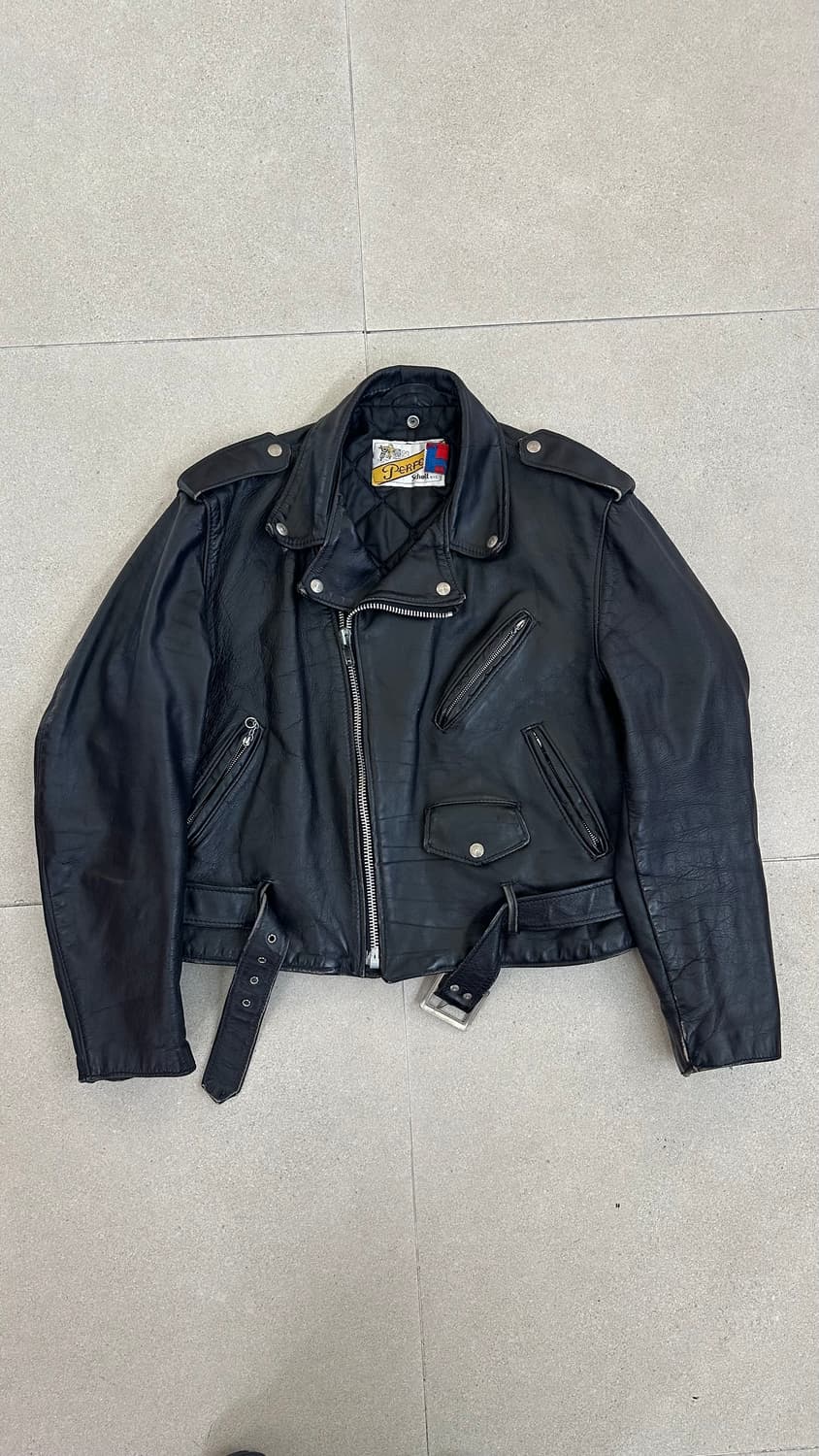 쇼트 퍼펙토 레더 자켓 상품이미지1
