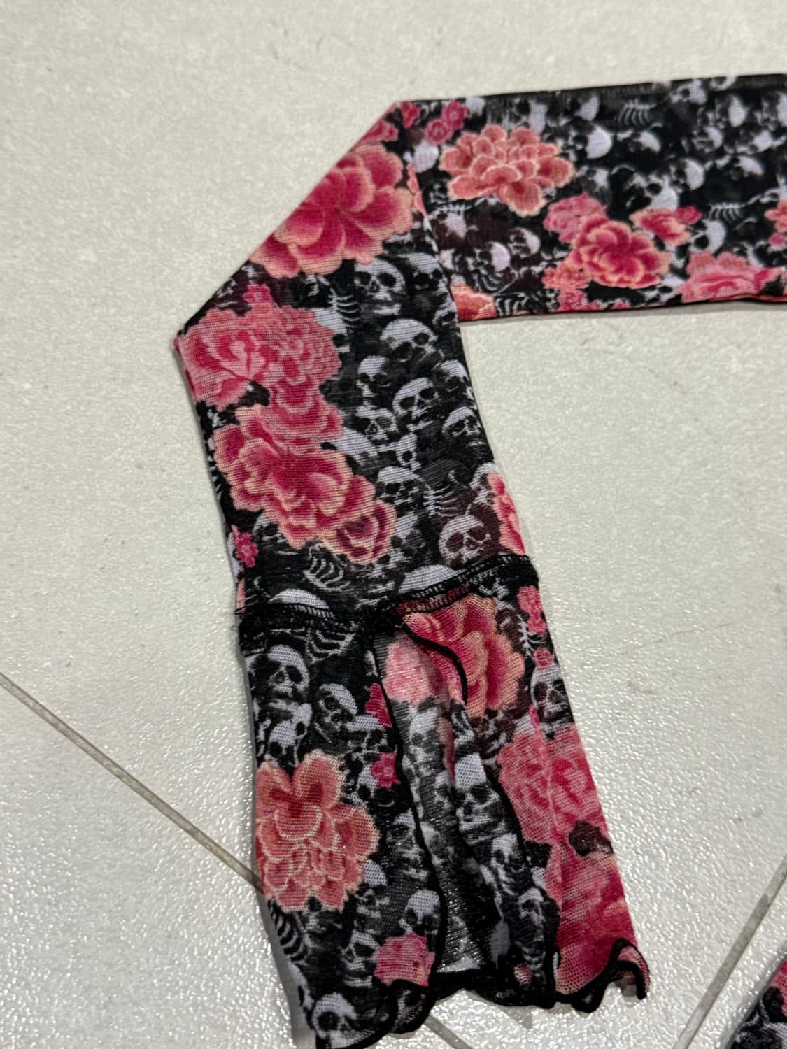 히스테릭 글래머 아카이브 무수한 해골과 피어난 작약 셔츠 상품이미지6